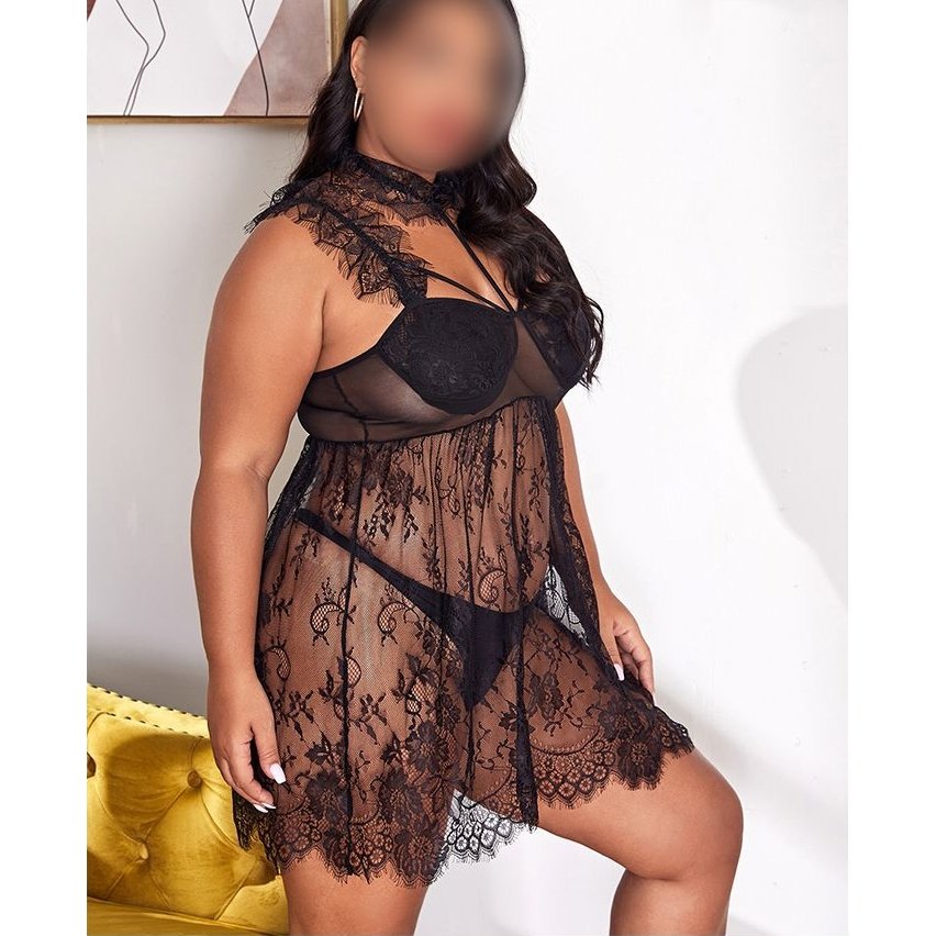 Black Lingerie Wooded Tall With Tie Neck - BEAUTY BAR