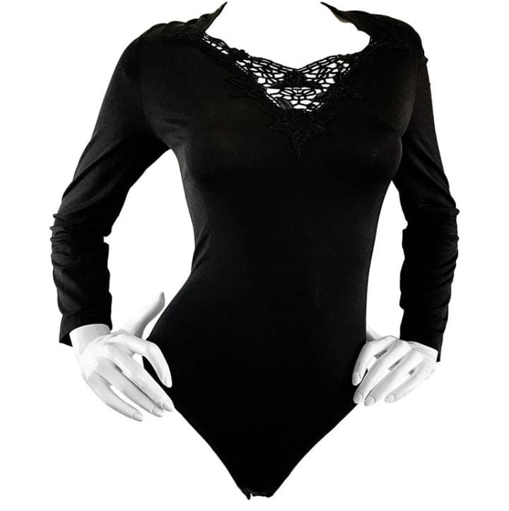 Body Shaping Black Suit With Lace On Chest - BEAUTY BAR