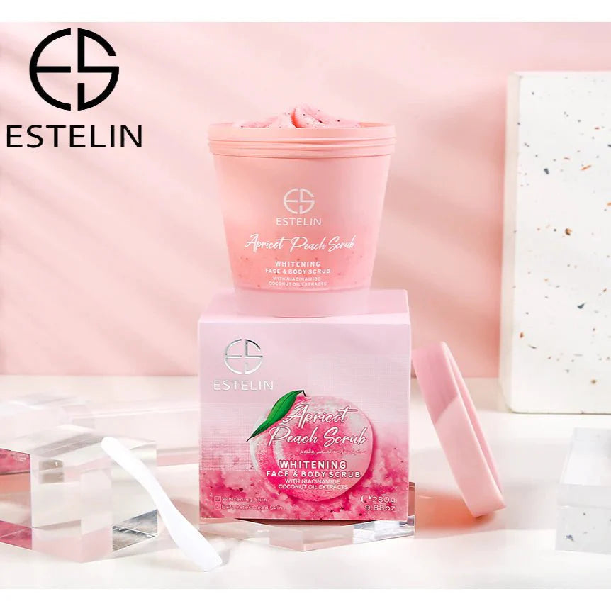 Estelin Apricot & Peach Whitening Face & Body Scrub - BEAUTY BAR