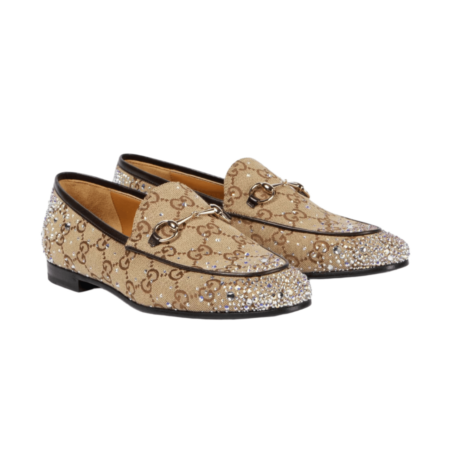 Gucci Jordaan GG Canvas Embellished Loafers