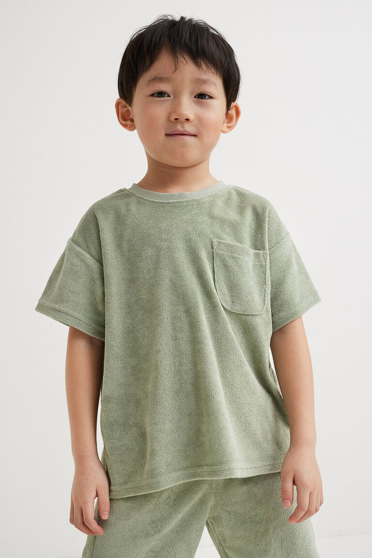 H&M 2-Pack T-Shirts Green/Light Grey Marl - BEAUTY BAR