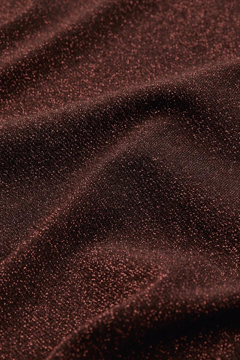 H&M Bandeau Dress Dark Brown/Glitter - BEAUTY BAR