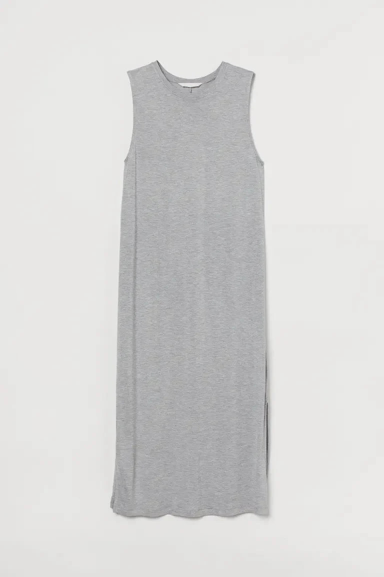 H&M Basic Long Dress Gray - BEAUTY BAR