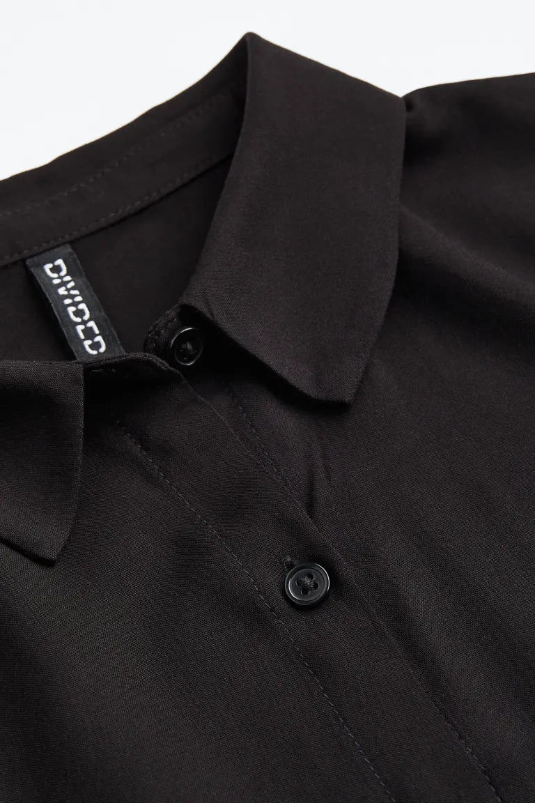 H&M Boxy Shirt Black - BEAUTY BAR