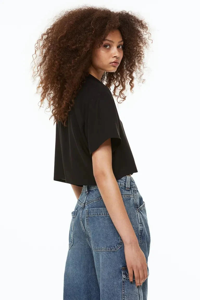 H&M Boxy Shirt Black - BEAUTY BAR