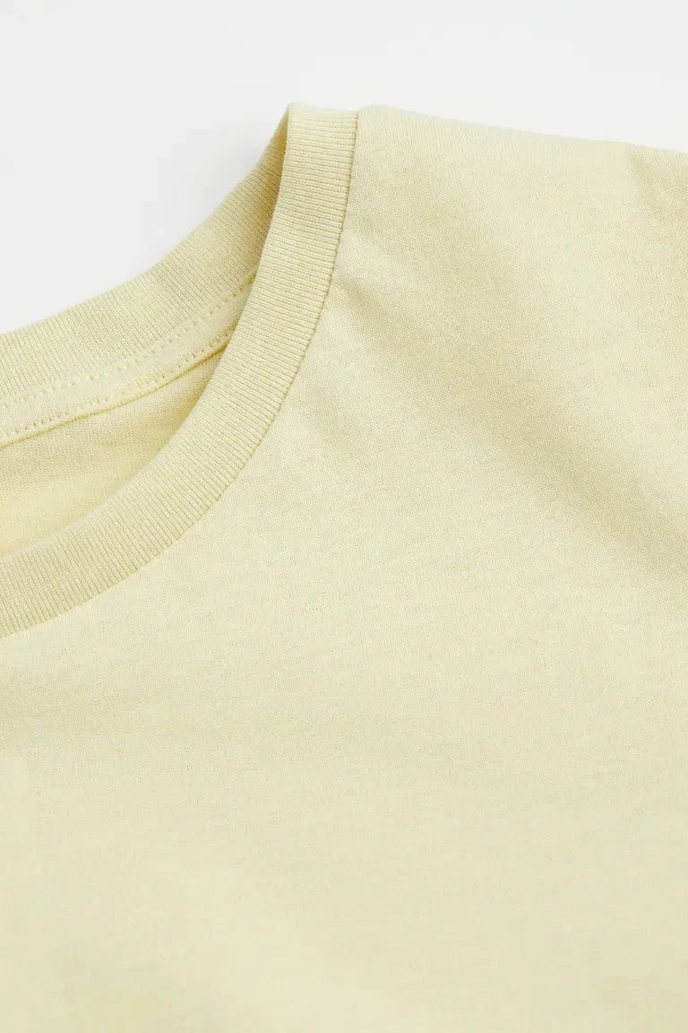 H&M Cotton T-Shirt Light Yellow - BEAUTY BAR