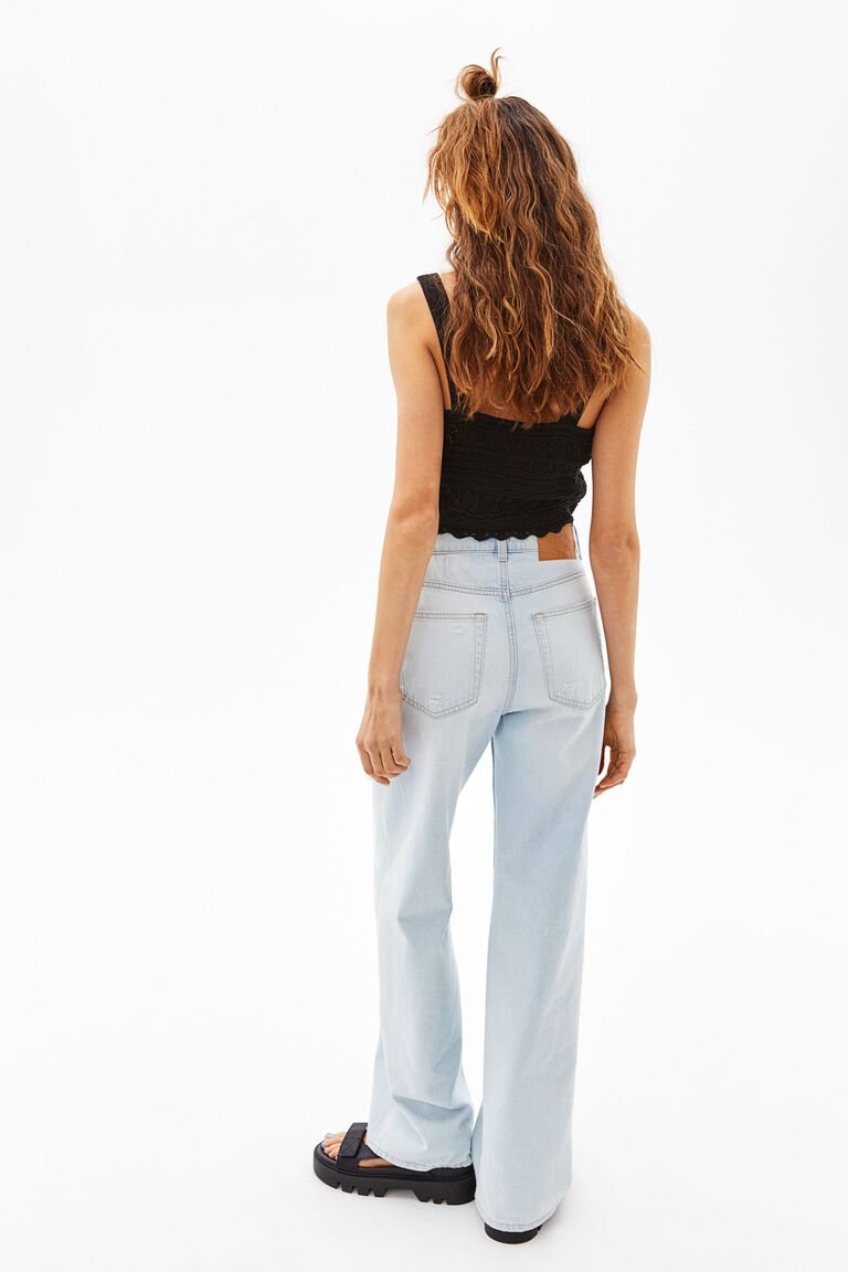 H&M Crochet-look Crop Top Black - BEAUTY BAR