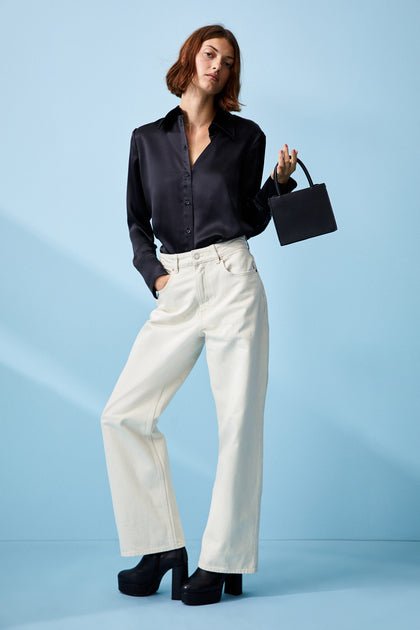H&M Loose Straight High Jeans - BEAUTY BAR