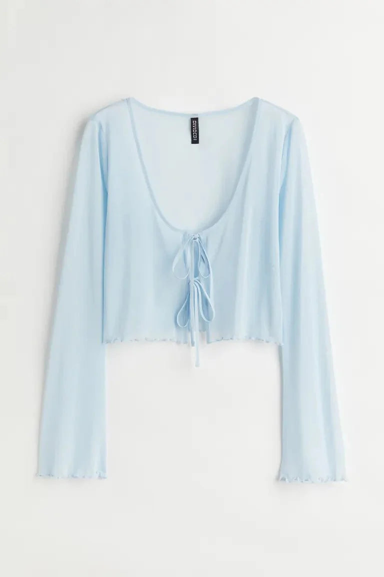 H&M Mesh Cardigan Light Blue - BEAUTY BAR