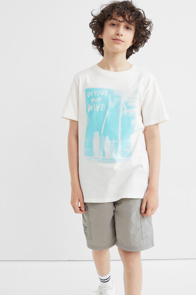 H&M Nylon Cargo Shorts Light Grey - BEAUTY BAR