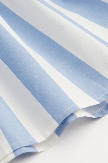 H&M Patterned Cotton Skirt Blue/Striped - BEAUTY BAR