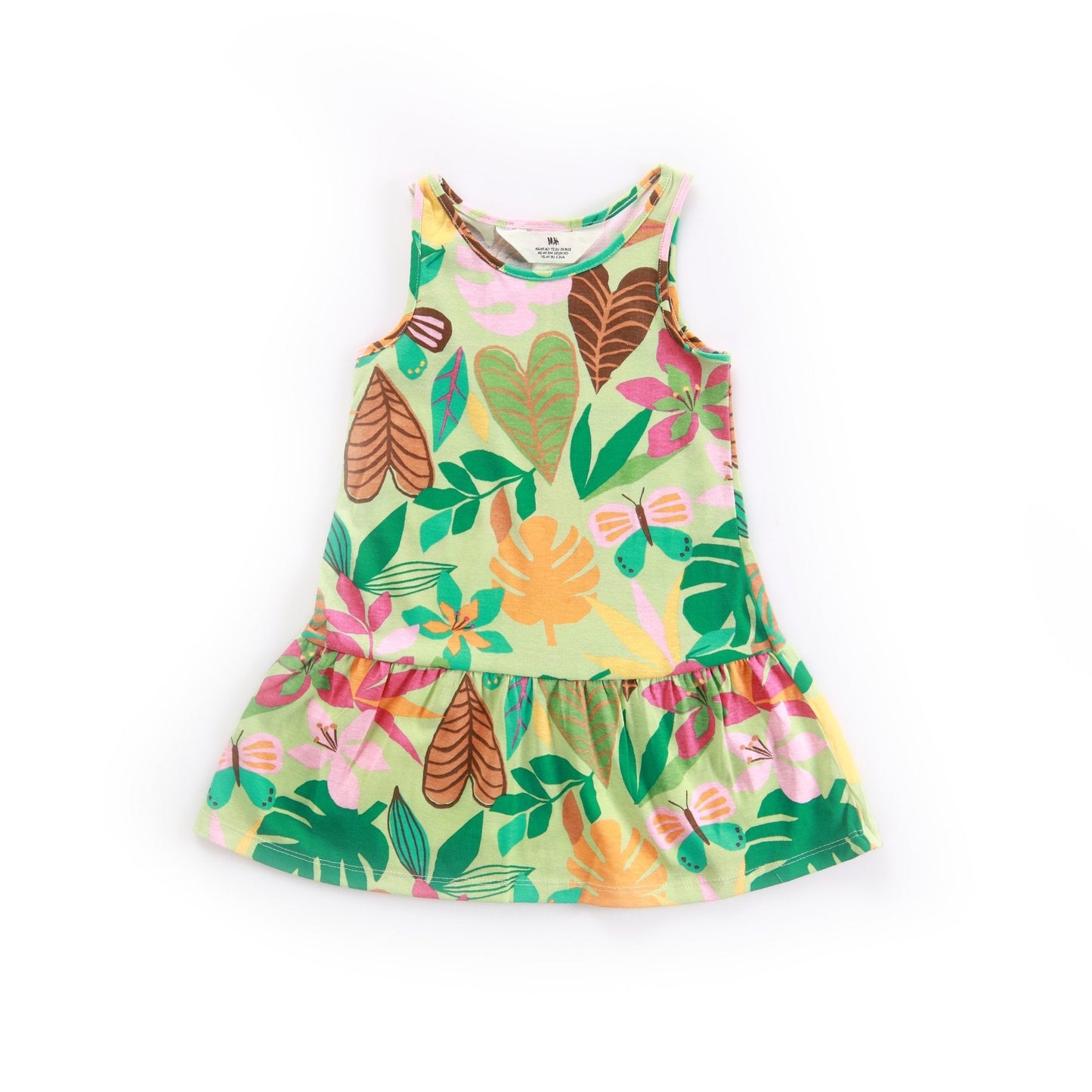 H&M Patterned Jersey Dress Light Green/Floral - BEAUTY BAR