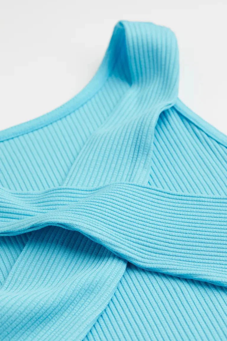 H&M Ribbed Dress Light Turquoise - BEAUTY BAR