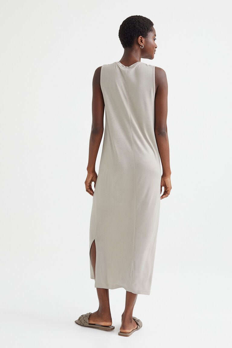 H&M Sleeveless Jersey Dress Greige - BEAUTY BAR
