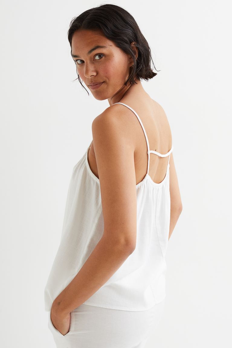 H&M Strappy Top White - BEAUTY BAR