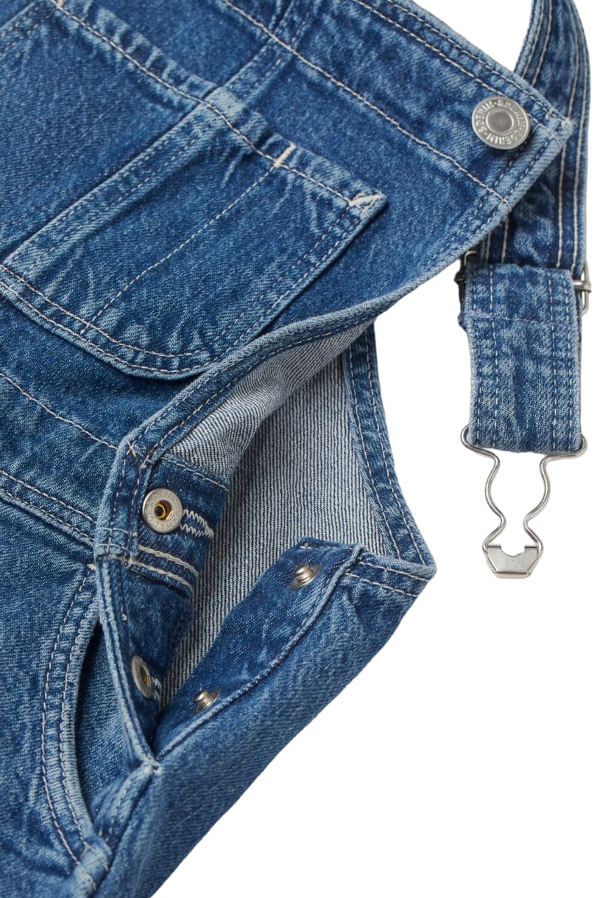 H&M Wide Leg Kids Dungarees Denim Blue - BEAUTY BAR