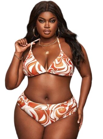 Marble Print Push Up Bikini Swimsuit - BEAUTY BAR
