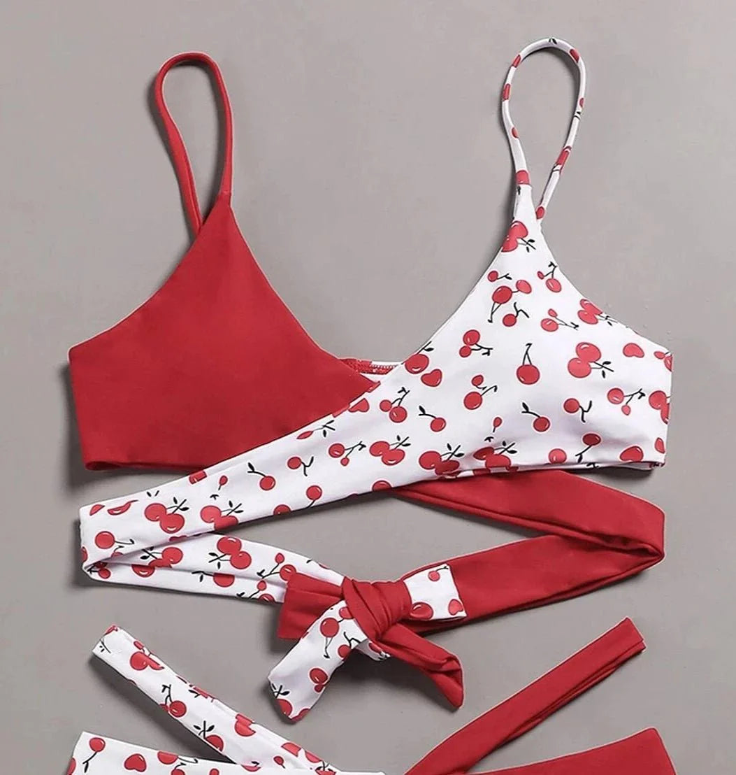 Red Cherry Bikini Two piece - BEAUTY BAR