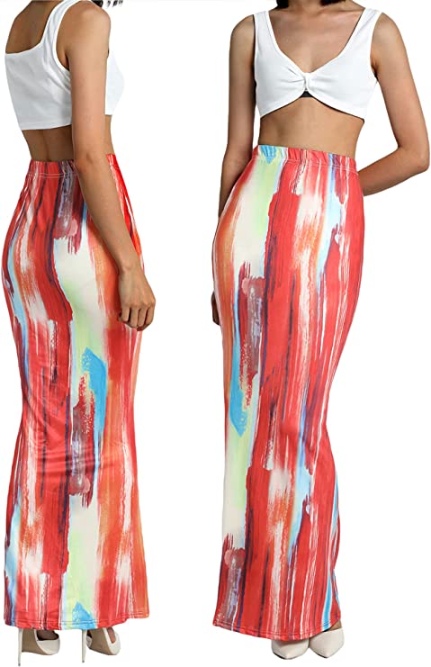 Slim Fit Stretchy Maxi Skirts - BEAUTY BAR