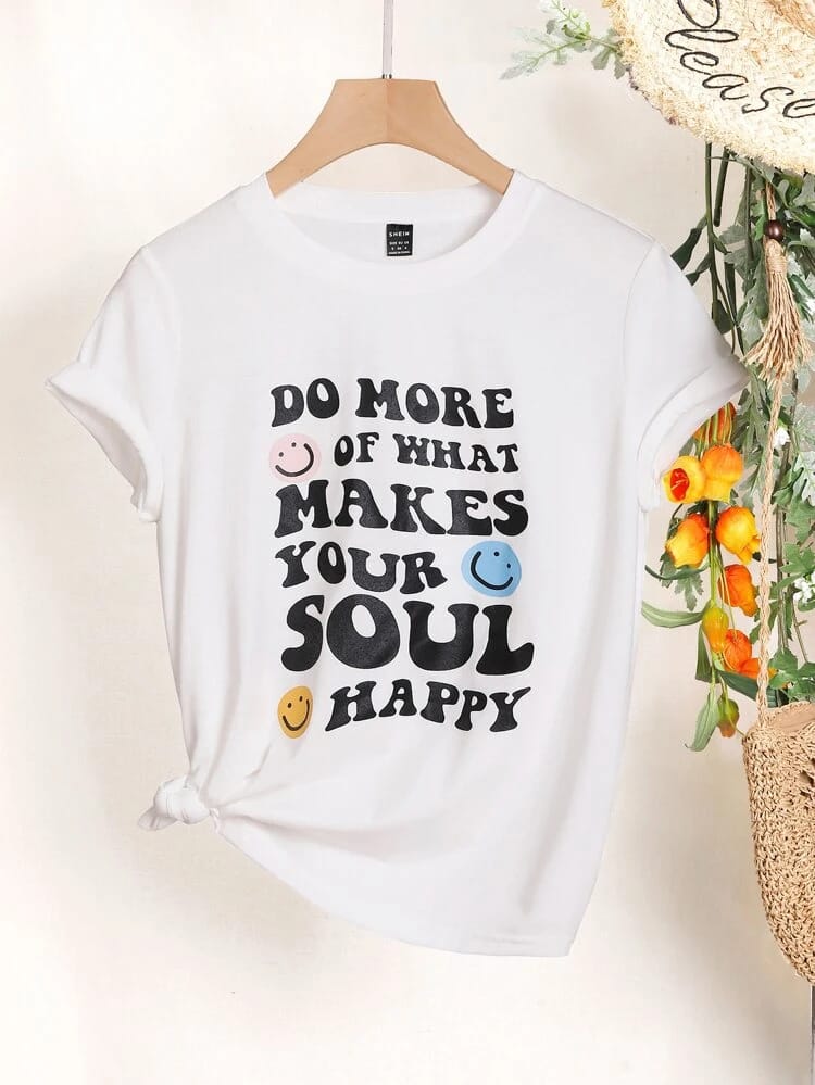 Slogan Graphic Tee Over Size - BEAUTY BAR