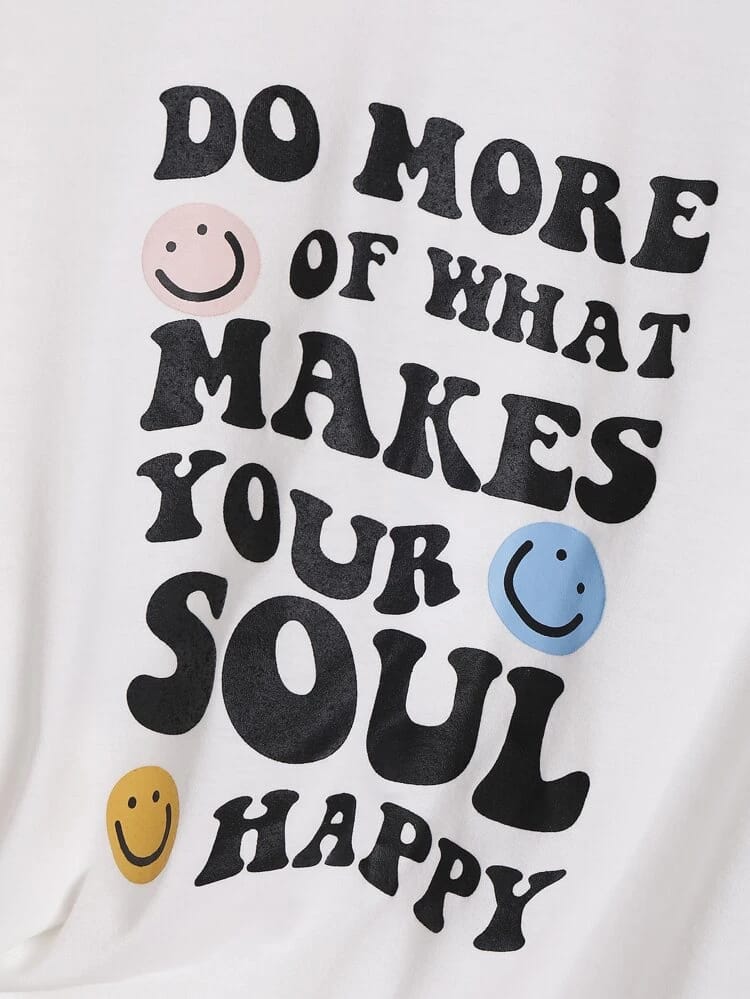 Slogan Graphic Tee Over Size - BEAUTY BAR