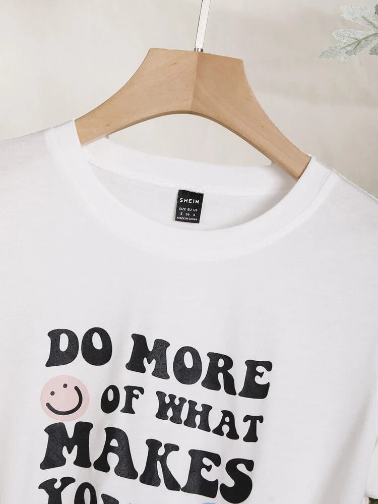Slogan Graphic Tee Over Size - BEAUTY BAR
