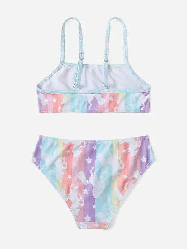 Toddler Girls Cartoon Graphic Bikini Swimsuit - BEAUTY BAR