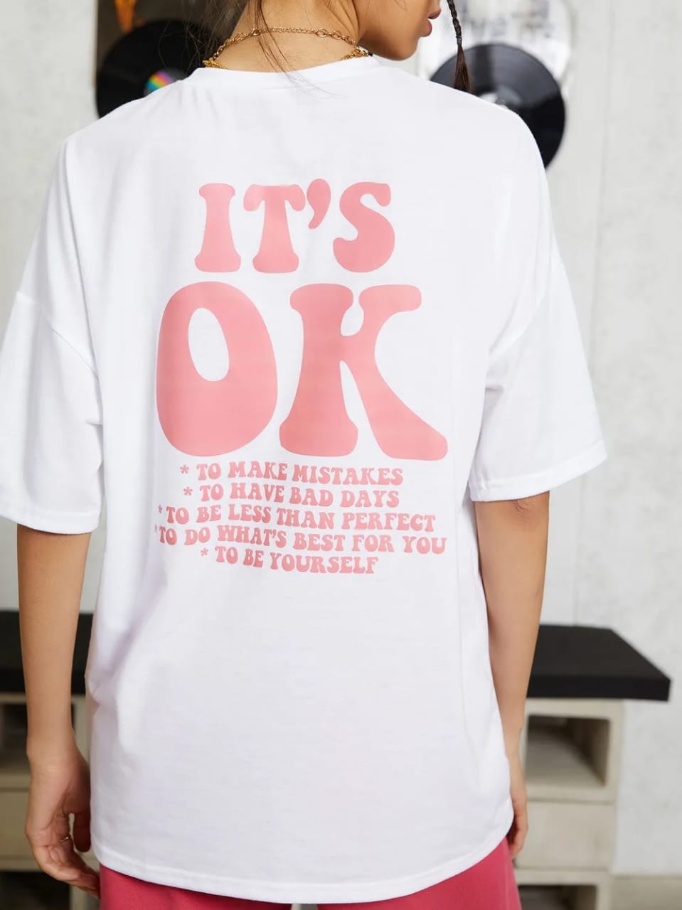 Women Letter Graphic Drop Shoulder Tee Shein - BEAUTY BAR