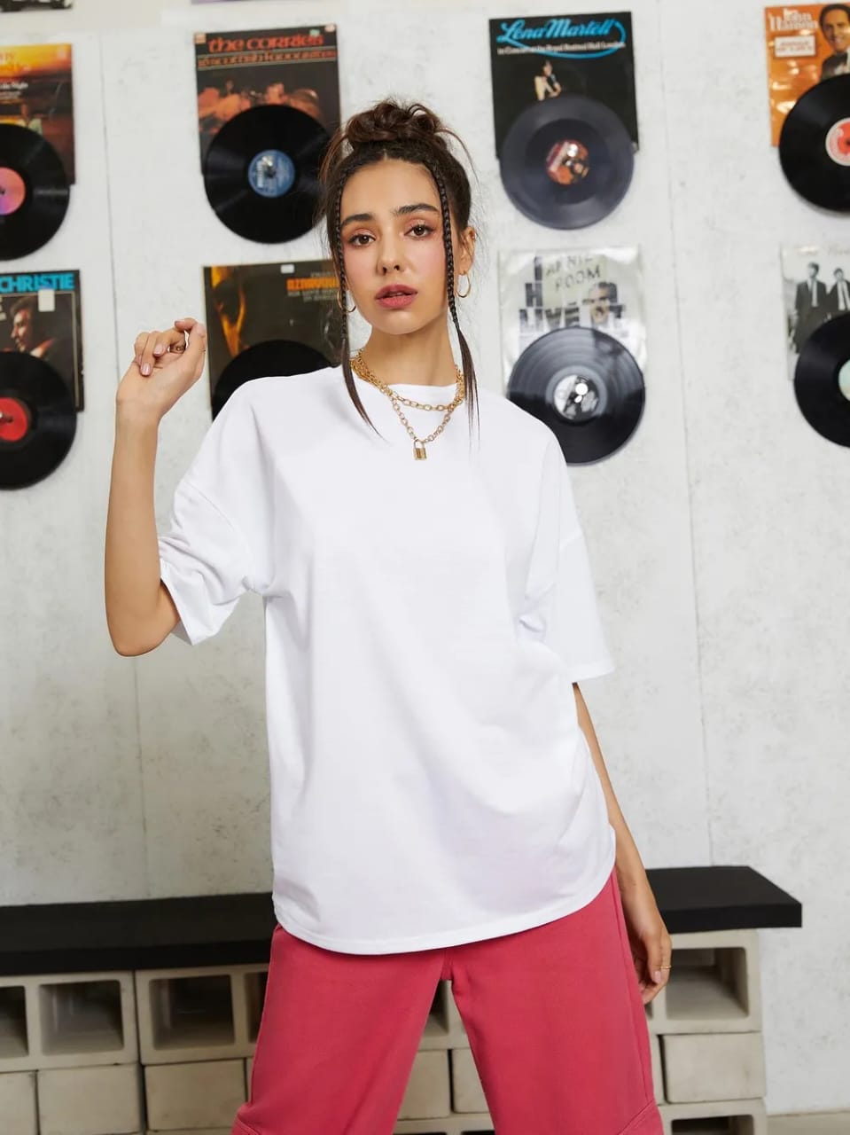 Women Letter Graphic Drop Shoulder Tee Shein - BEAUTY BAR