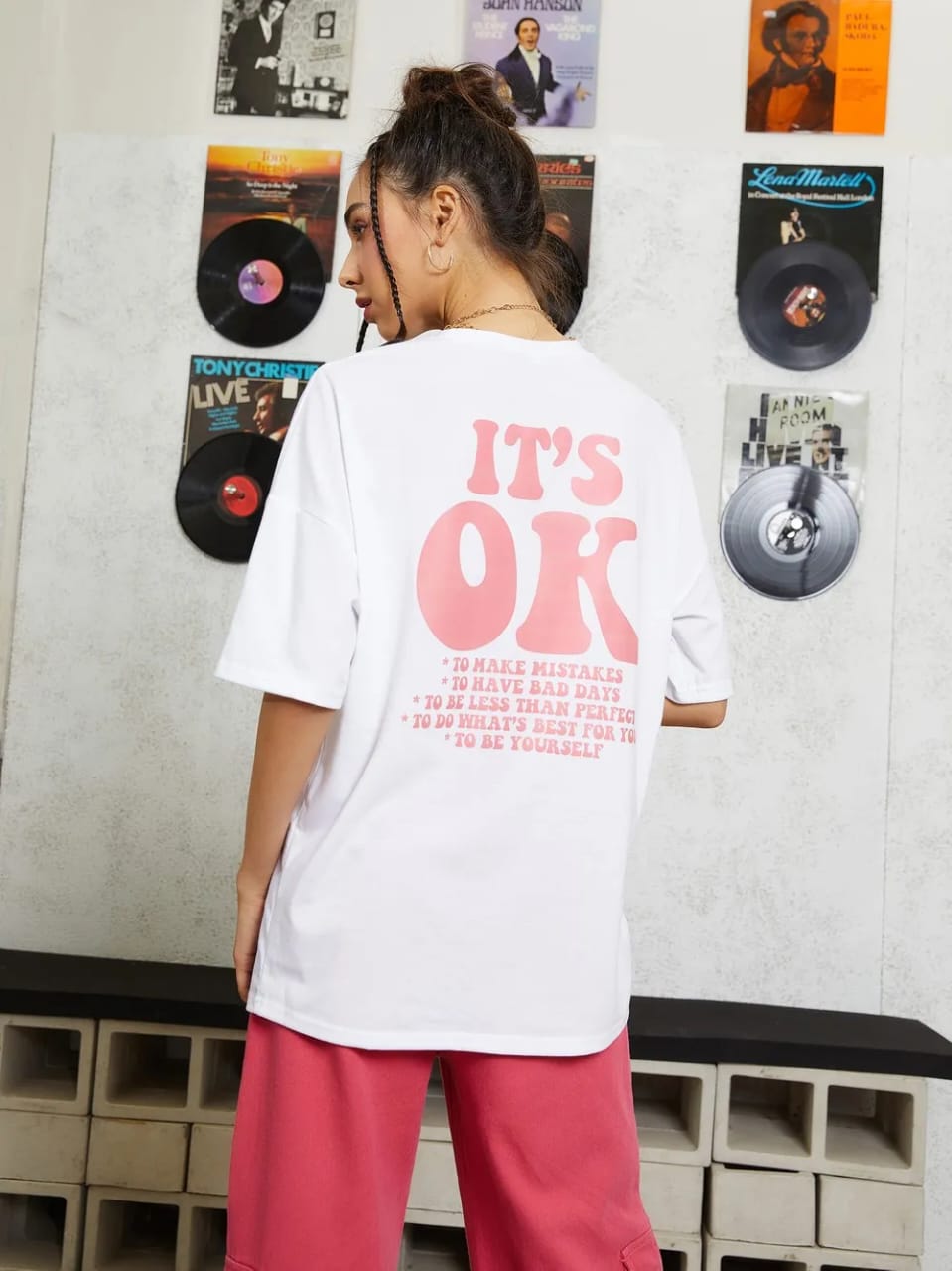 Women Letter Graphic Drop Shoulder Tee Shein - BEAUTY BAR
