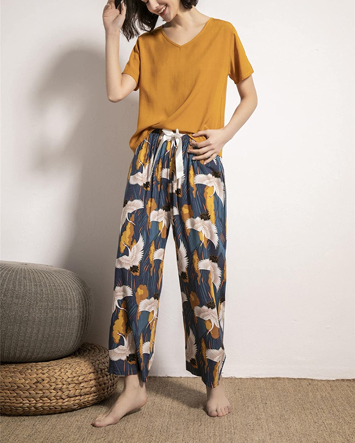 Women's Casual Pajama, Loose Nightwear Suit for Women, Short Sleeve - BEAUTY BAR