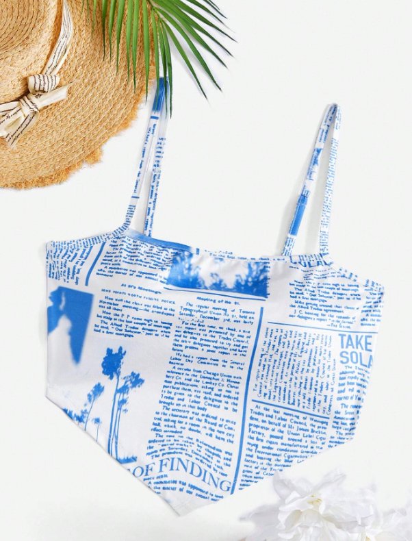 Women's Clothing In White And Blue With a Top Design - BEAUTY BAR