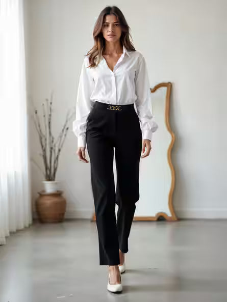 Black Trousers & Pants for Women by Shein