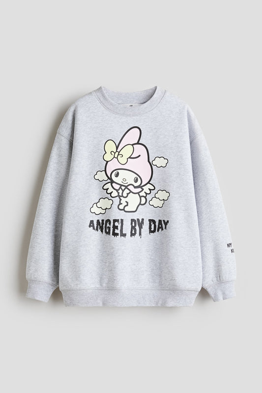 Oversized Sweatshirt with Printed Motif