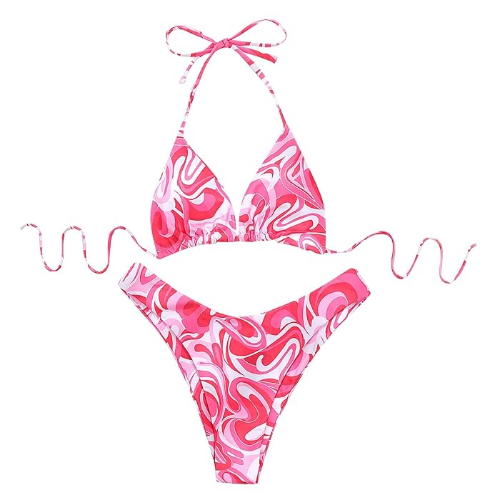 Halter Triangle Tie Side Bikini Set 2 Pieces