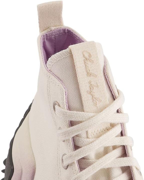 Converse Run Star Motion Hi Platform Canvas Trainers In White And Purple