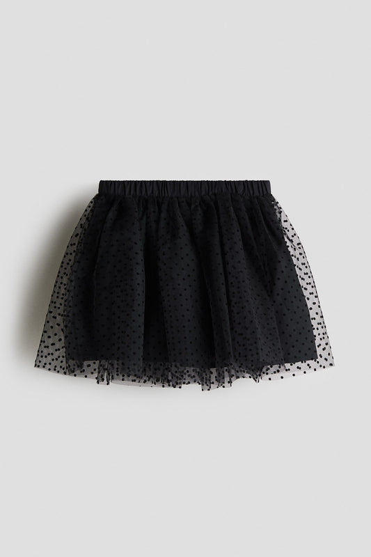 Flock-Print Tulle Skirt