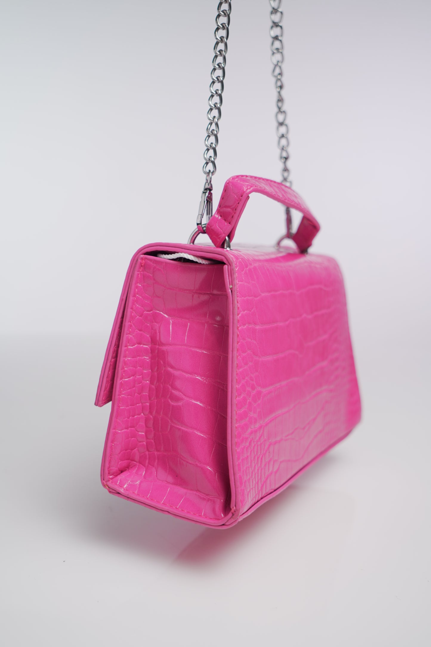 Balenciaga Small Hot Pink Leather Hourglass Top Handle Crossbody Bag