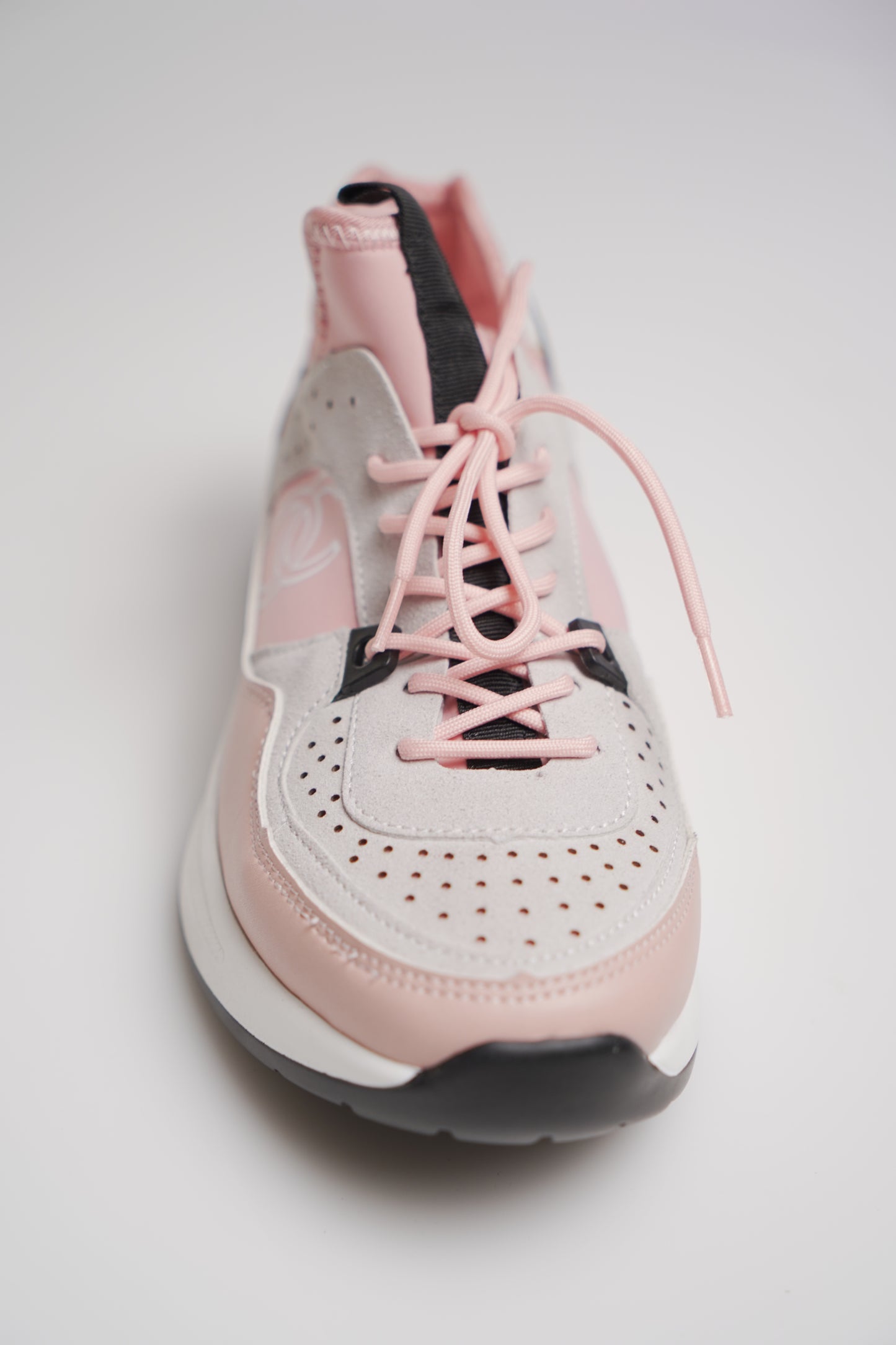 Chanel Nylon Lambskin Suede Calfskin CC Sneakers Pink