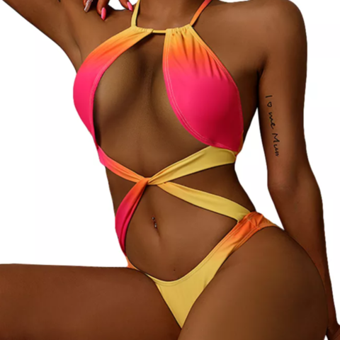 Colorful X-Shaped Sexy Bikini