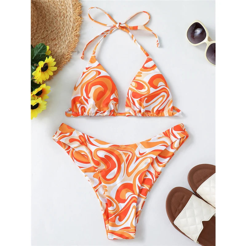 Orange Sexy Swimsuit Micro Bikini