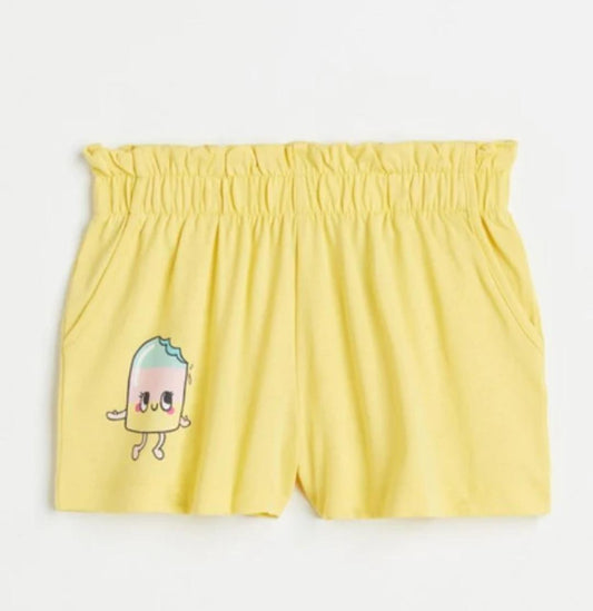 Soft Cotton Jersey Shorts Yellow H&M