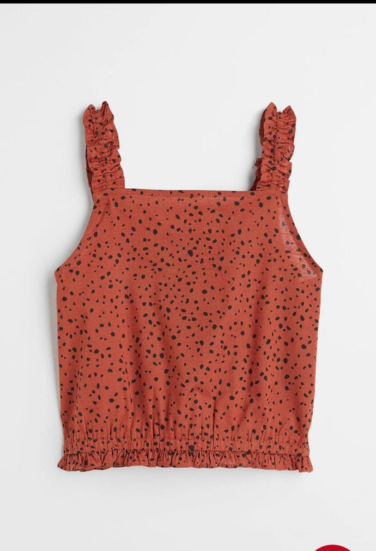 Cropped Sleeveless Top  In Woven Fabric