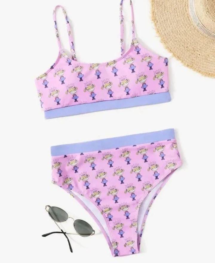 Angelica Rugrats Print Pink Bikini Swimwear - BEAUTY BAR