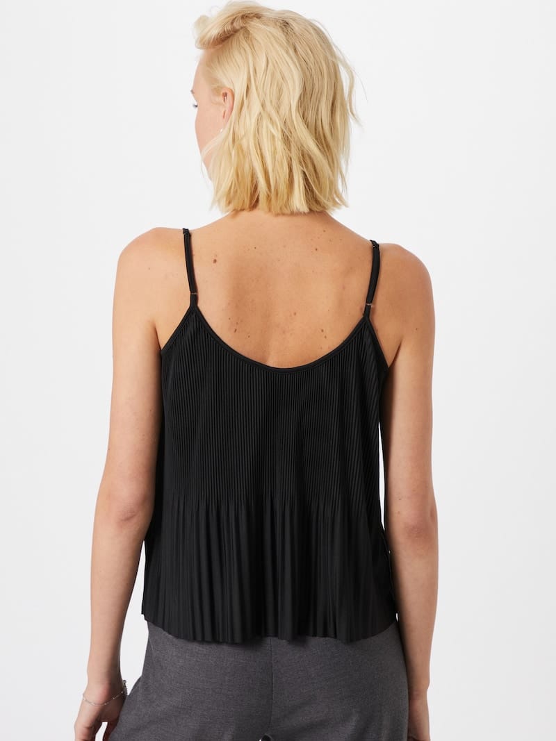 Black Blouse V-Neck With Lace - BEAUTY BAR