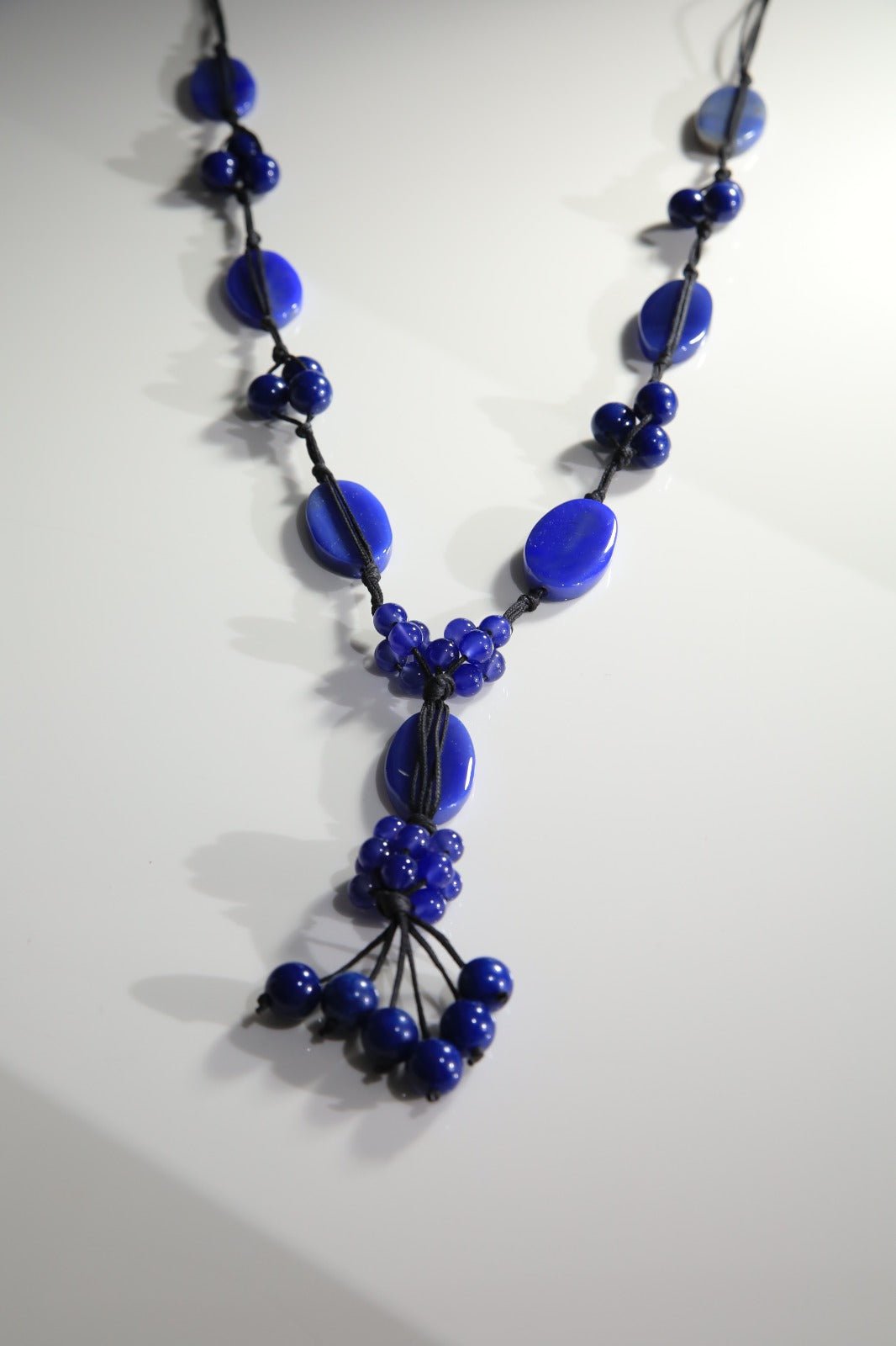 Blue agate with black leather - BEAUTY BAR