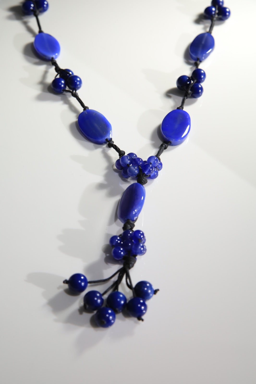 Blue agate with black leather - BEAUTY BAR