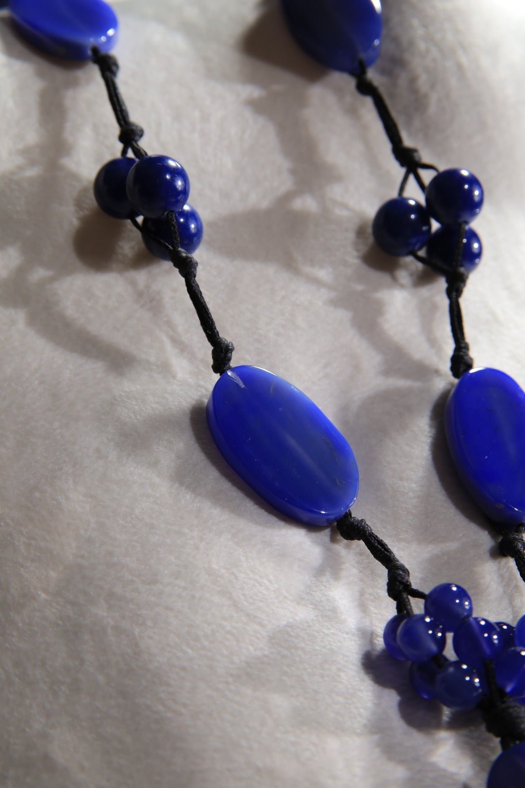 Blue agate with black leather - BEAUTY BAR