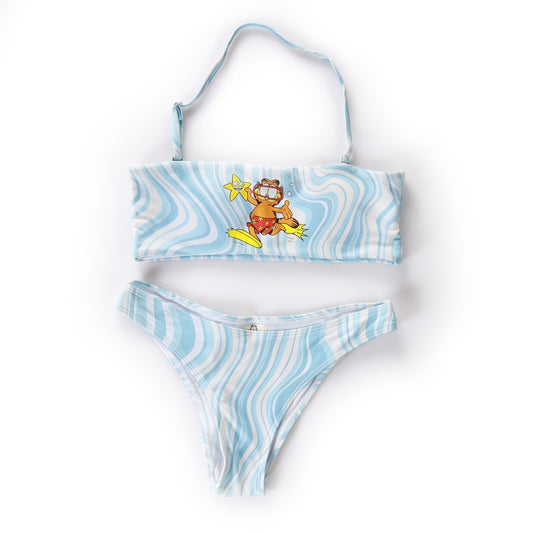 Blue Carfield Bikini With Swirl Print - BEAUTY BAR