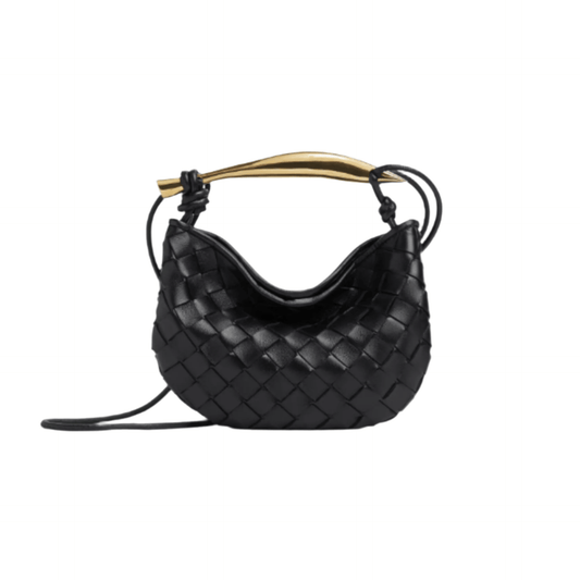 Bottega Veneta Baby Sardine Bag – Black Intrecciato Leather With Sculptural Top Handle | Compact Italian Elegance